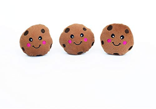 ZippyPaws Burrow Replacement Miniz - Interactive Dog & Puppy Toys for Boredom, Stimulating Pet Products to Keep Them Busy, Plush Refills for Hide & Seek Puzzle, Squeaky Toy for Enrichment - Cookies