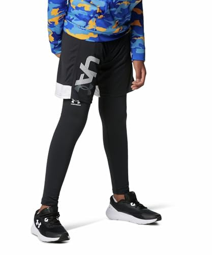 Under Armour Boys ColdGear Armour Baselayer Leggings , Black (001)/White , Medium