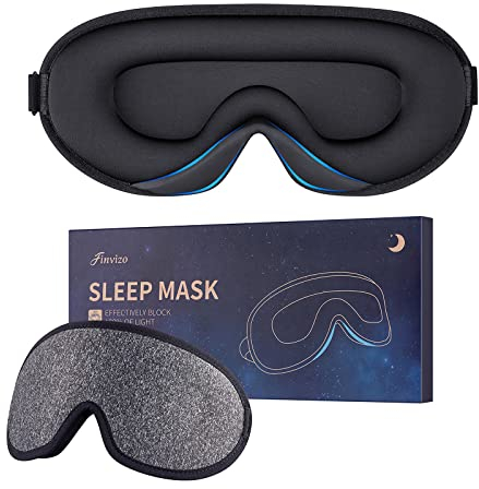 Schlafmaske Augenmaske für Frauen Herren Seide weicher Schaumstoff komfortable Schlafbrille Augenabdeckung Augenbinde in der Nacht Block Out Licht für Reisen Yoga Nap,Grau
