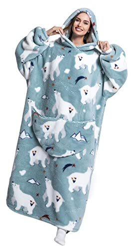 Shamdon Home Collection Oversized Blanket Hoodie for Women Men Adult - Extra Long Warm and Soft Snuggle Hooded Wearable Blanket Sweatshirt, Gifts for Christmas Birthday