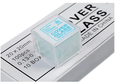 Mikroskop-Zubehör, 200 Stück, optisch, 20 x 20 mm Länge, Biomikroskop-Abdeckungen, blanko, Haltbarkeit und zuverlässige Leistung