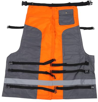 Pantalones Protectores para Motosierra, Equipo de Seguridad para Motosierra con Cinturón Ajustable, Protección de Seguridad, Color Naranja