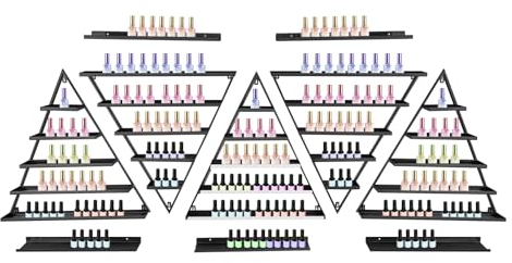 SABUIDDS Nagellackregal Wandregal 5er Sets, 6-Tier Nagellack Organizer Metall Nagellack Halter Makeup Organizer Öle Kosmetik Vitrine für Nagelstudios Schönheitssalons & Kosmetikgeschäfte (Schwarz)