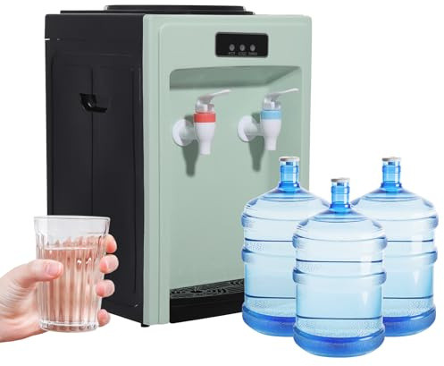 Distributore di acqua, 575 W, interruttore a pulsante per acqua calda e fredda ≥ 90 °C/≤ 15 °C, erogatore di acqua con raffreddamento e distributore di acqua per 4,5 – 18,9 l (non nero)