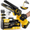 Decerk Brushless Cordless Chainsaw - 2025 Upgraded 6 Inch Electric Mini Chain Saw with 2PCS 2000mAh Batteries Powered, Handheld Chainsaws with Automatic Oiler & Tool-Free Chains for Tree Wood Branch