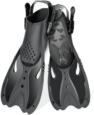 Zikenis Schnorchelflossen, Schwimmflossen, Flossen Erwachsene, Leichte, Verstellbare Schnalle, zum Schwimmen Schnorcheln und Tauchen, Erwachsener Unisex (ML/XL (42-47))