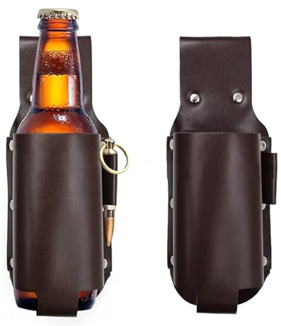 Cintura di birra, porta birra, cintura porta birra, marrone, marsupio da uomo, accessorio da campeggio, regalo per uomini, adatto per escursioni, ciclismo, corsa, pesca