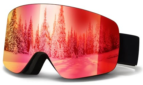 JQF Gear Gafas de Esquí YH227 Gafas Esqui OTG para Unisex | Ajustable Tamaño Protección UV Anti-Niebla Snowboard Nieve Espejo para Ski Ciclismo Deportes de Invierno