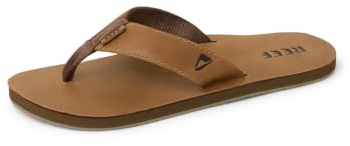 Reef Leather Smoothy Mens Flip Flop, No Break In Period Leather, Durable Outsole, Bronze Brown, 9