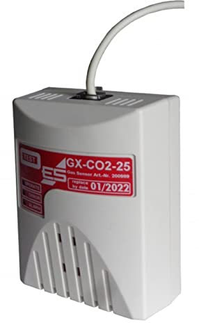 Schabus GX-CO2-25 CO₂ Raumluft-Sensor | Externer aktiver CO₂-Warner mit LED & Piezo-Alarm | Ab 2.500 ppm Lüftungserinnerung für Schulen, Büros, Versammlungsräume