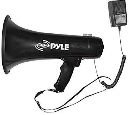 Pyle Megaphon mit Sirene, Signalhorn – Siren Megaphone – Megafon Kinder & Erwachsene 40W, Faltbare Handsirene als Polizei Sirene, Fußball Hupe & Tröten zum Anfeuern Sport, Megaphone Laut bis zu 915m