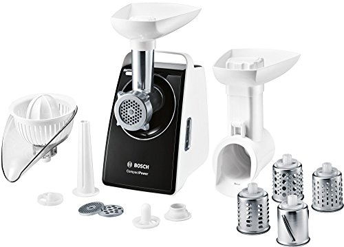 Bosch Electrodomésticos MFW3850B CompactPower - Picadora de carne, color blanco y negro