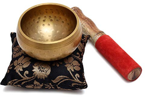 Ensemble de bols chantants tibétains martelés à la main pour yoga, méditation, pleine conscience, guérison et équilibre des chakras, 8,89 cm