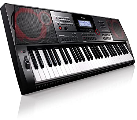 Casio CT-X5000 Top Keyboard mit 61 anschlagdynamischen Tasten, 800 Sounds & 235 Begleitrhythmen, Pitchwheel, extra starkes Lautsprechersystem, schwarz