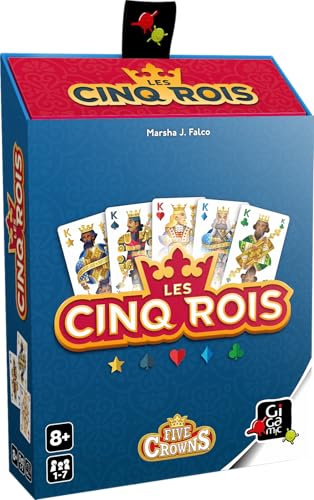 GIGAMIC - Les Cinq Rois - Jeux de société - Jeux de Cartes dès 8 ans - Jeu d'ambiance pour enfant, famille et amis - 1 à 7 joueurs - Variante de Rami - 45 Min - Jeu en Français - JSBRO