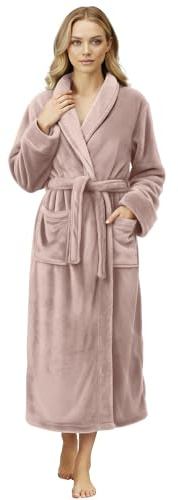 Premium Ultra Soft Robes for Women Plush Fleece Long Bathrobe, S, Taupe
