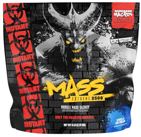 MUTANT Mass Extreme 2500 | High-Calorie Weight Gainer | Complex Carbs, BCAAs & Glutamine | Hardcore Muscle Mass Shake | 2720g | Cookies & Cream