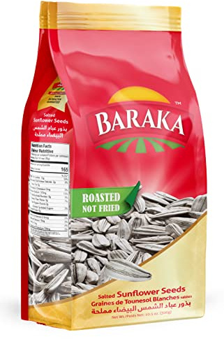 Baraka Lightly Salted Jumbo Sunflower Seeds, Roasted Raw Sunflower Seeds in Shell | Keto Friendly Antioxidant Snack Rich in Protein, Fiber, Essential Vitamins, Minerals | Vegan & Gluten Free 10.58 Oz