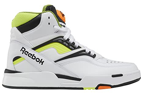 Reebok Mens Pump Tz Sneaker, Ftwr White/Core Black/Solar Acid Yellow, 8 US