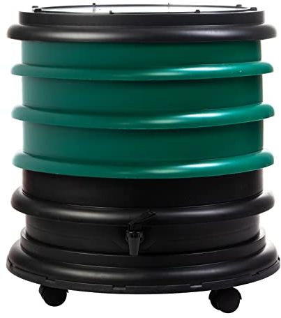 WORMbox | Vermicompostador Compostera 3 bandejas Verde Oscuro | 48 litros | Composta residuos orgánicos, lombrices producen Humus de Lombriz