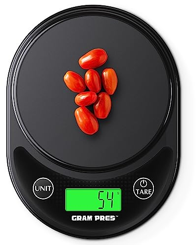 GRAM PRES Food Kitchen Scale Digital Weight Grams And Oz With IPX6 Waterproof，Professional Digital Kitchen Food Scale 11lb/0.01oz With LCD Display For Weight Loss Dieting Baking Cooking