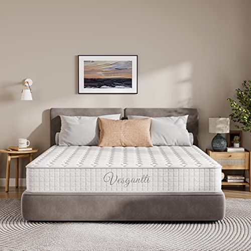 Vesgantti Matelas 90x200cm, 20cm Épaisseur, Matelas à Ressorts ensachés Indépendant, Confort 7 Zones de dureté H3, Soutien Parfait, Respirant, Oeko-tex (Blanc, Tight Top)