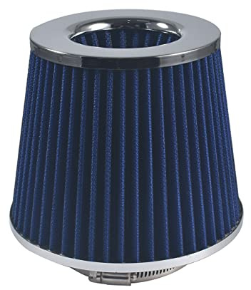 OQUGRHR Filtro dell'aria d'aspirazione conico universale a flusso elevato Blu 76 mm