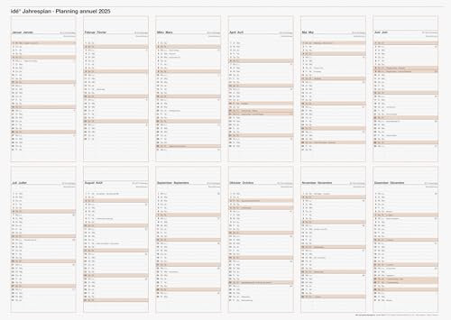 rido/idé Plakatkalender (2025), 1 Seite = 12 Monate