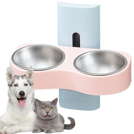 Ciotola da parete per cani – ciotole regolabili per gatti, ciotole da parete per gatti con altezza regolabile | ciotole di alimentazione per animali domestici, ciotole di alimentazione per gatti