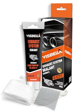 Visbella Reparationsmassa för avgassystem - Värmebeständig tätningsmassa - Hög gastäthet - Reparationssats för biltystnad, avgasrör (150g kit)