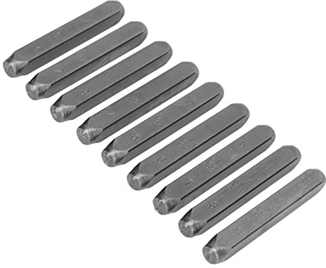 CHICIRIS 5mm Professional Number Stamp - Set Setting Metal Punch with Jewelry Stamp Storage Box - Steel with Carbon Steel