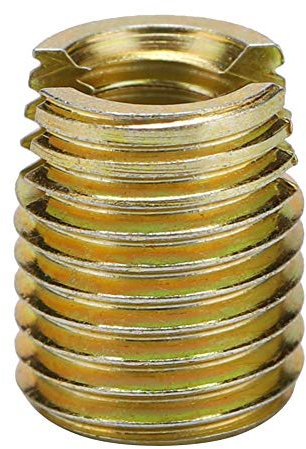 20Pcs 302 Self-Tapping Inserts,Carbon Steel Self-Tapping Screw Thread Inserts,Wood Insert nut Furniture Wood Inserts Threaded Inserts(Inner M12*1.75 Outer M16*1.5: 22mm / 0.9in)