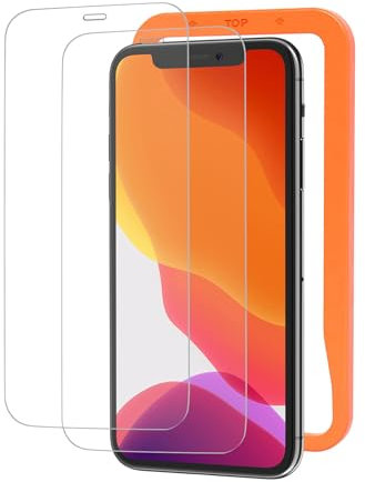 NIMASO for iPhone 11/XR Screen Protector 6.1-Inch, 2 Pack 9H Hardness HD Clear Tempered Glass Film, Military Grade Shatterproof, Anti-Scratch, with Easy Installation Tool