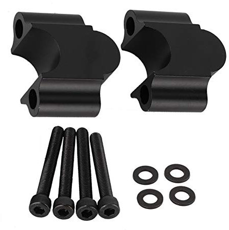 KIMISS Motorcycle Handlebar Riser Clamp, Universal Aluminum Alloy Handbar Riser 7/8'' 22mm Motorcycle Handbar Rising Clamp(Black)
