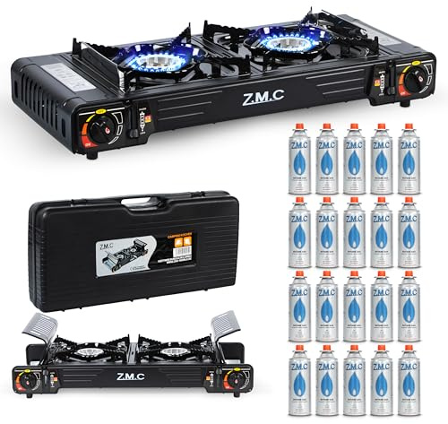 Z.M.C Premium Camping gasspis 2 lampor 2,0 kW campingspis 20 patroner