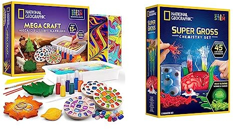 National Geographic Arts, Crafts & Gross Science Kit Bundle for Kids