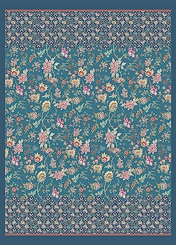 Bassetti Vicenza Plaid aus 100% Baumwolle in der Farbe Türkis/Petrol B1, Maße: 270x250 cm - 9326065