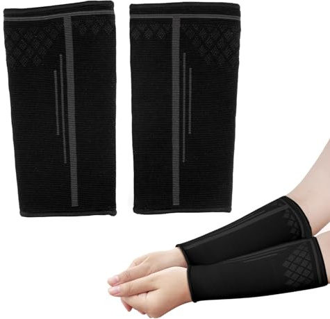 Yvmew Mangas para Brazos y Muñequeras de Voleibol - Protectores de Manos Deportivos Cómodos y Transpirables (Negro, L)