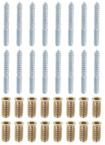 QUARKZMAN M6x60mm Bullone Sospensione 16pz 31mm Legno Tassello Vite Autofilettante Vite 16pz M6x24mm Filettato Dado a Innesto Interfaccia Esagonale Presa Azionamento Giunto Gambe Mobili