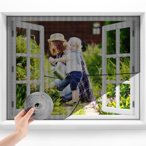 TNOMSNO Moustiquaire Fenetre, 150x200cm Moustiquaire pour Fenêtre, Moustiquaire Ombrage Universelle