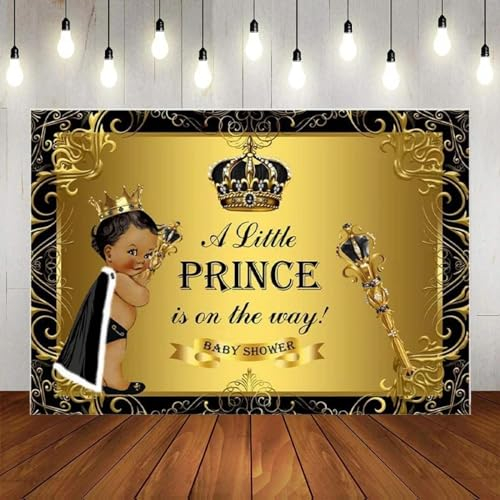 Royal Prince Fotografie Dekoration, individueller Geburtstagshintergrund, blau, Fotostudio-Sets, Gold, Babyparty, Krone, Banner-Hintergrund 250x180CM