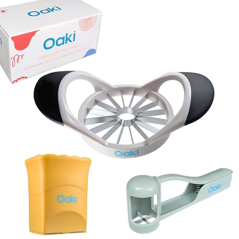 Oaki Bitty Bites Bundle | 3-in-1 Fruit Cutter Set | Apple, Grape, Strawberry Slicer & More | Precision Food Prep Slicer Set