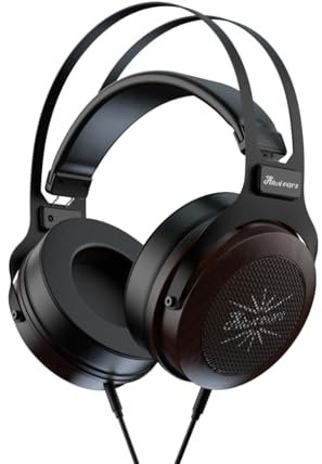 LINSOUL Kiwi Ears Altruva Over-Ear-Kopfhörer, Hi-Fi 50mm Dynamische Treiber Monitoring Kopfhörer, Kabelgebundenes Gaming Offener Stereo kopfhörer für Studiotechniker Audiophile Gaming (Schwarz Holz)