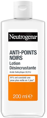 Neutrogena Loción para eliminar puntos negros (botella de 200 ml), loción facial con ácido salicílico (0,5%)