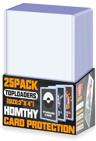 25 Pack Top Loaders Card Sleeves, Hard Plastic Sleeves Clear Card Protectors, Trading Cards Sleeves for Baseball, Sports, MTG, TCG & Standard Game Cards