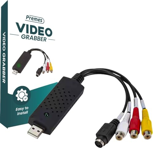 Innovaland USB Video Grabber – Videoaufnahmegerät für Windows 2000/XP/Vista/7/10 – VHS-zu-Digital-Konverter – Digitalisiert Camcorder- und DVD-Aufnahmen – USB-Videokonverter für Familienerinnerungen