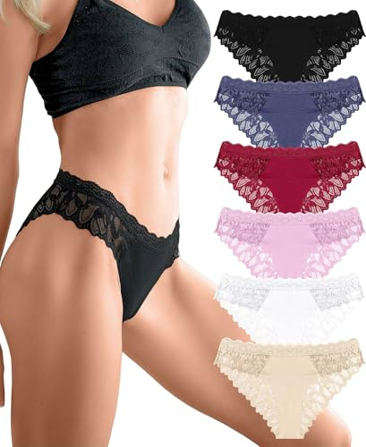Sth Big Culottes Femmes en Dentelle Sous-Vêtements Sexy Brésilien Slip Femmes Culottes Respirantes & Hipsters Lot, XL
