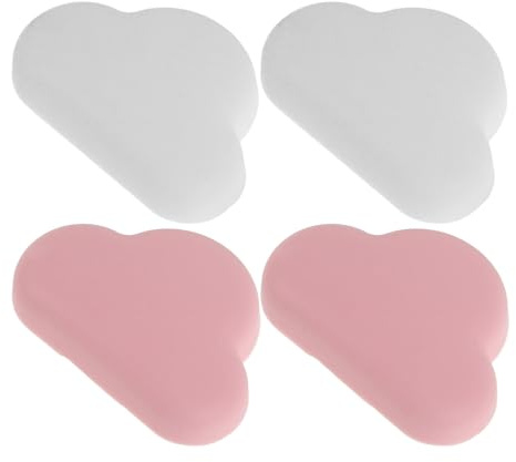 OATIPHO 4Pcs Heart-Shaped Self-Adhesive Silicone Cabinet Door Bumpers Rubber Cushions Furniture Protectors for Home Wall and Door Handle Impact Buffer Pads