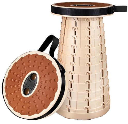 Aloskart Tabouret Pliant Portable, Tabouret Télescopique Portable pour Voyage, Fête, Barbecue, Camping, Réglable Hauteur 6-45CM, Stool Retractable Maxi Charge 250KG