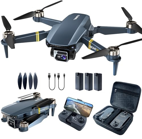 Drone with Camera 4K for Beginners, 2650ft (800m) Control Range, Super Endurance Foldable WiFi Quadcopter with Brushless Motor, 84 Mins Flight Time (3 Batteries), Auto Hover & Auto Follow